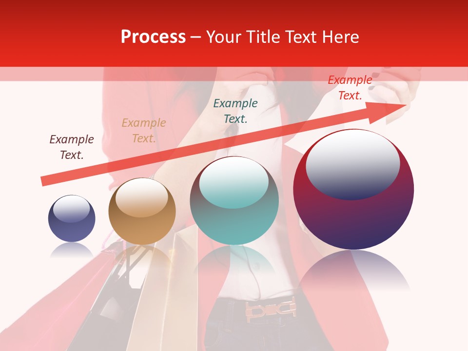 A Woman Holding Shopping Bags And A Cell Phone PowerPoint Template