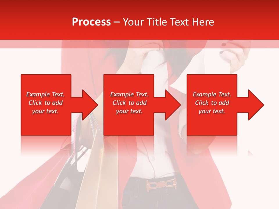 A Woman Holding Shopping Bags And A Cell Phone PowerPoint Template