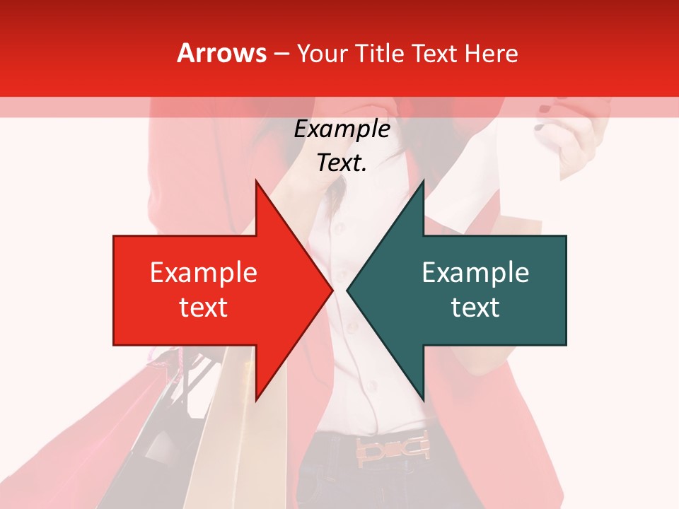 A Woman Holding Shopping Bags And A Cell Phone PowerPoint Template