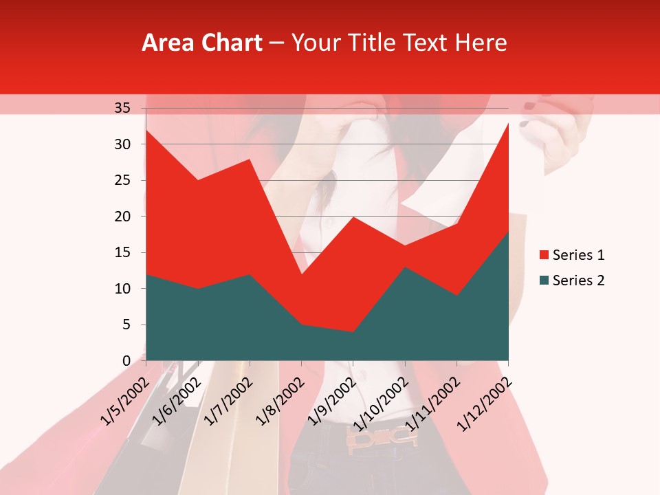 A Woman Holding Shopping Bags And A Cell Phone PowerPoint Template