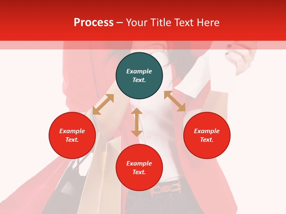 A Woman Holding Shopping Bags And A Cell Phone PowerPoint Template