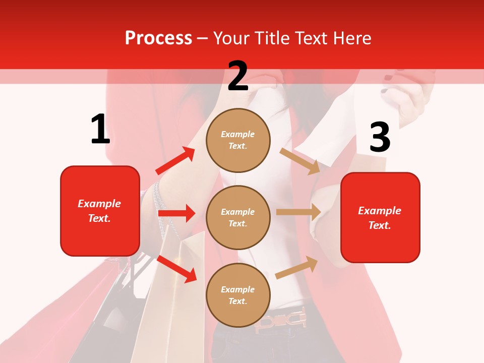 A Woman Holding Shopping Bags And A Cell Phone PowerPoint Template