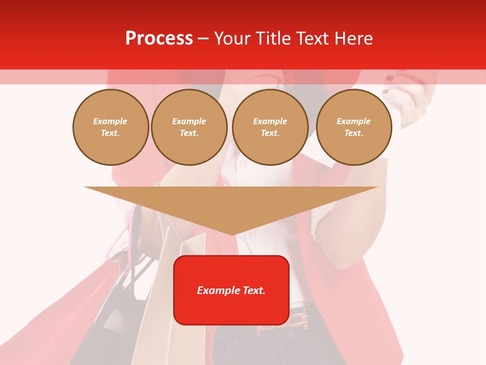 A Woman Holding Shopping Bags And A Cell Phone PowerPoint Template