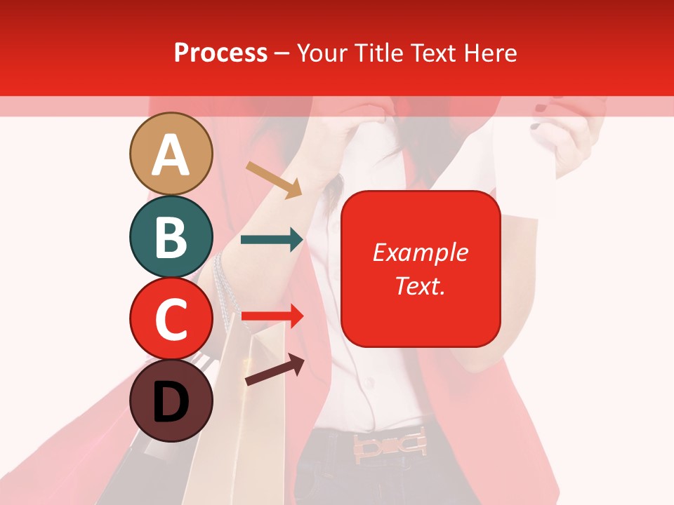 A Woman Holding Shopping Bags And A Cell Phone PowerPoint Template