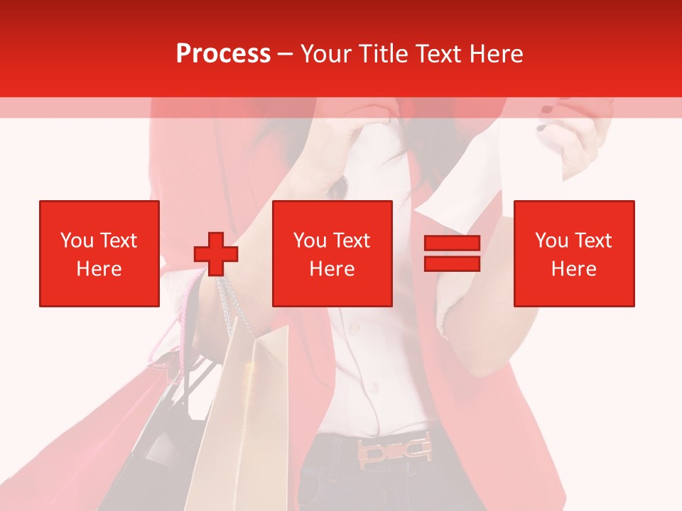 A Woman Holding Shopping Bags And A Cell Phone PowerPoint Template