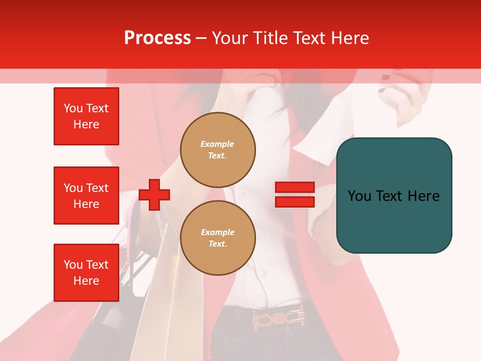 A Woman Holding Shopping Bags And A Cell Phone PowerPoint Template