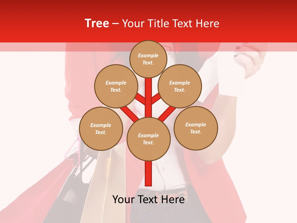 A Woman Holding Shopping Bags And A Cell Phone PowerPoint Template