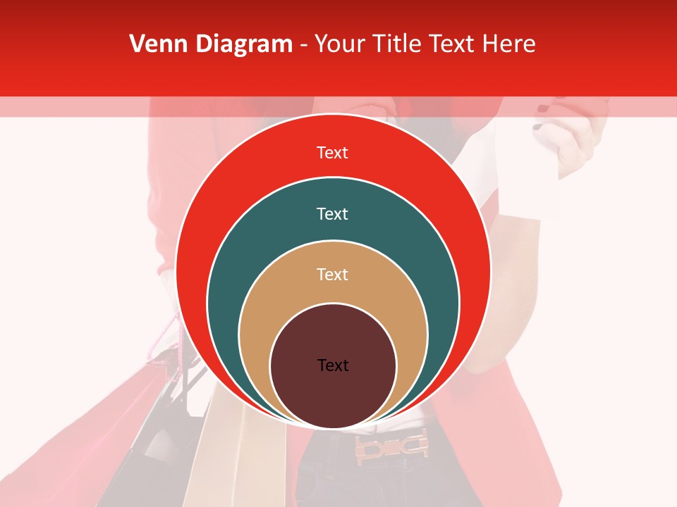 A Woman Holding Shopping Bags And A Cell Phone PowerPoint Template