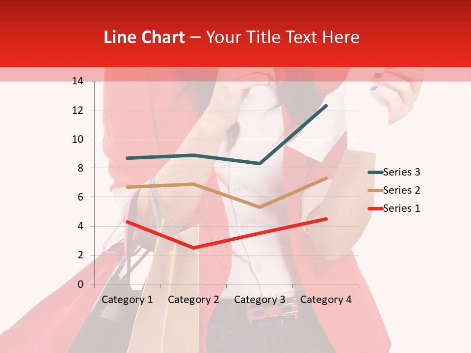 A Woman Holding Shopping Bags And A Cell Phone PowerPoint Template