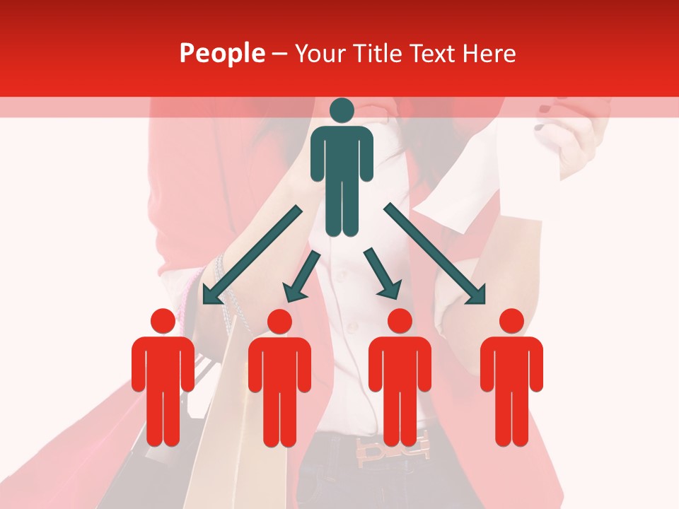 A Woman Holding Shopping Bags And A Cell Phone PowerPoint Template