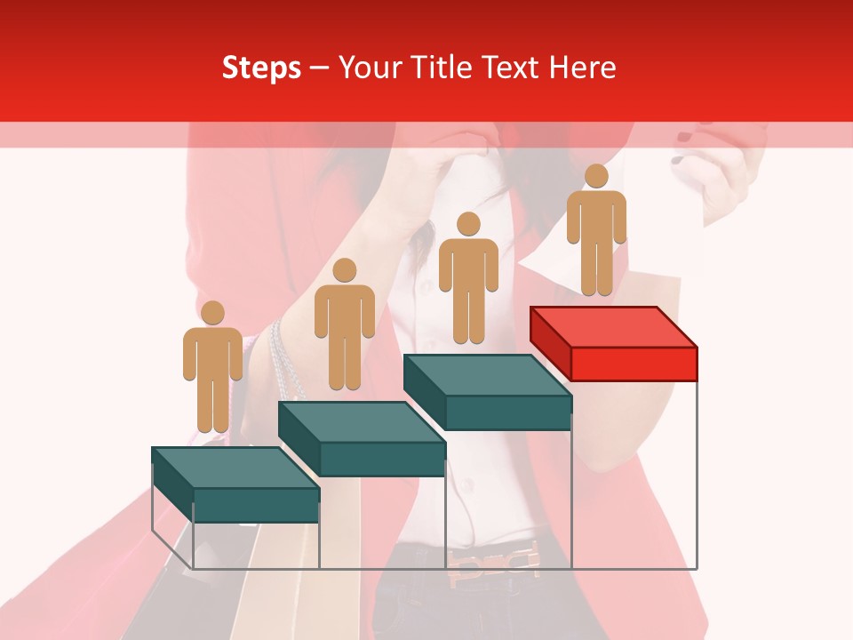 A Woman Holding Shopping Bags And A Cell Phone PowerPoint Template