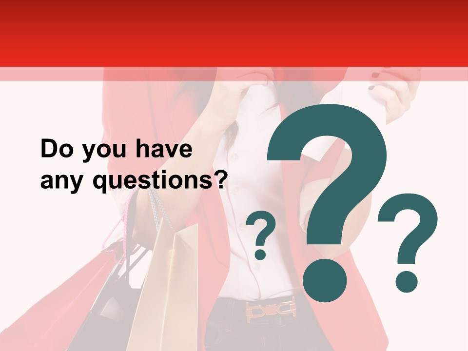 A Woman Holding Shopping Bags And A Cell Phone PowerPoint Template