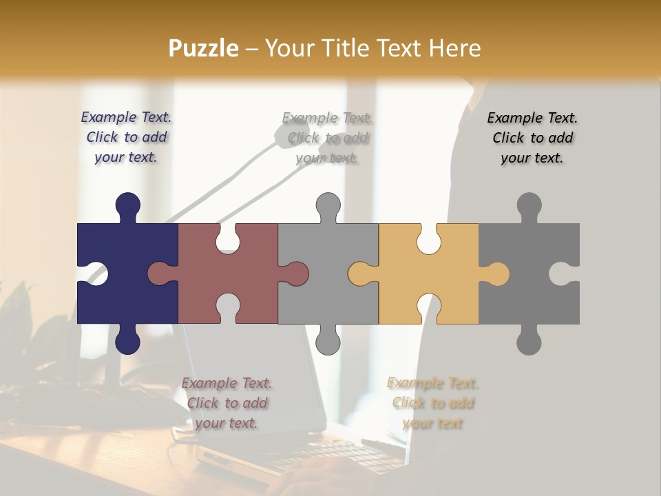 A Man Standing At A Podium With A Laptop In Front Of Him PowerPoint Template