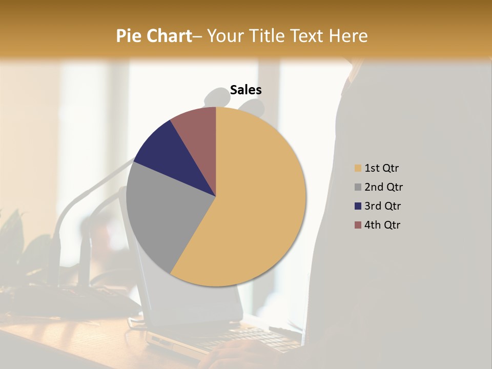 A Man Standing At A Podium With A Laptop In Front Of Him PowerPoint Template