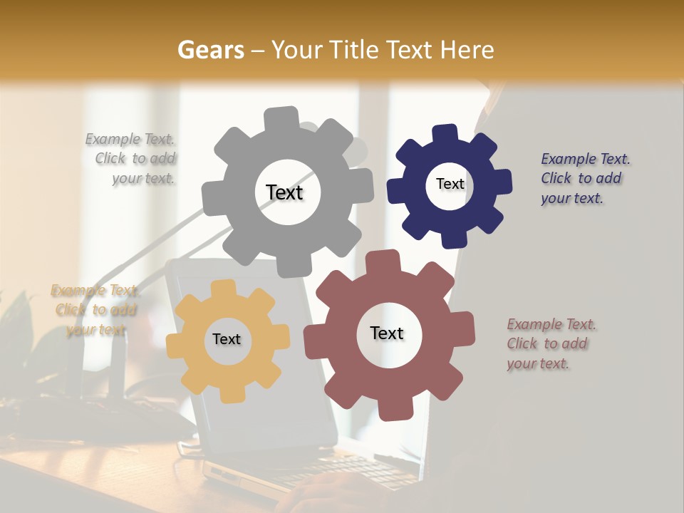 A Man Standing At A Podium With A Laptop In Front Of Him PowerPoint Template