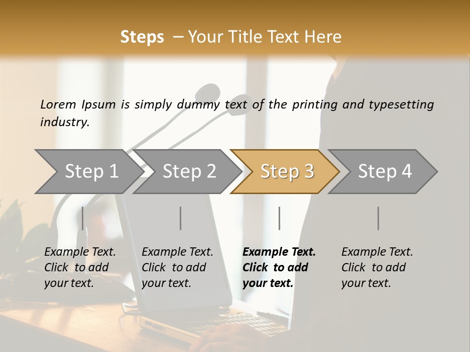 A Man Standing At A Podium With A Laptop In Front Of Him PowerPoint Template