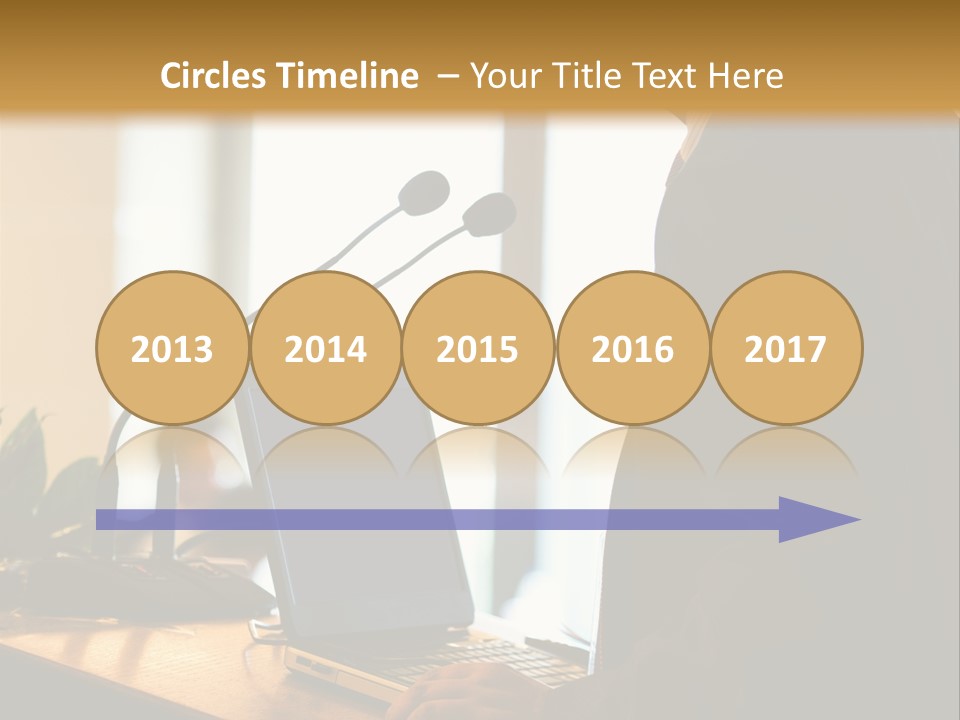 A Man Standing At A Podium With A Laptop In Front Of Him PowerPoint Template