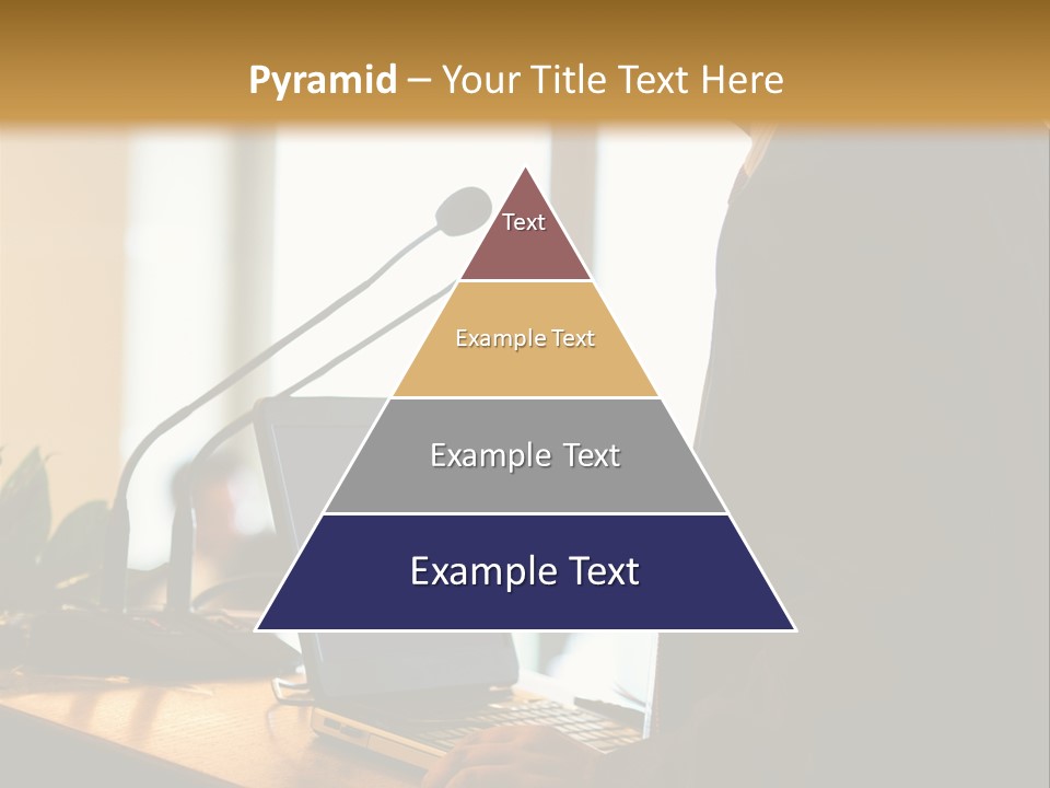 A Man Standing At A Podium With A Laptop In Front Of Him PowerPoint Template