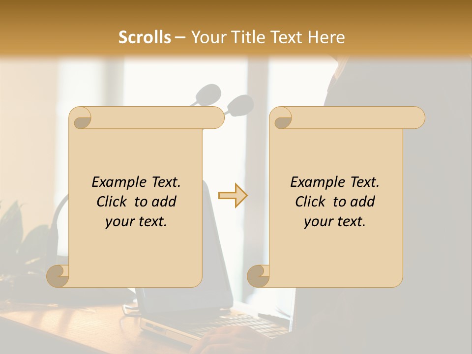 A Man Standing At A Podium With A Laptop In Front Of Him PowerPoint Template