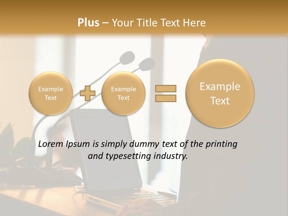 A Man Standing At A Podium With A Laptop In Front Of Him PowerPoint Template
