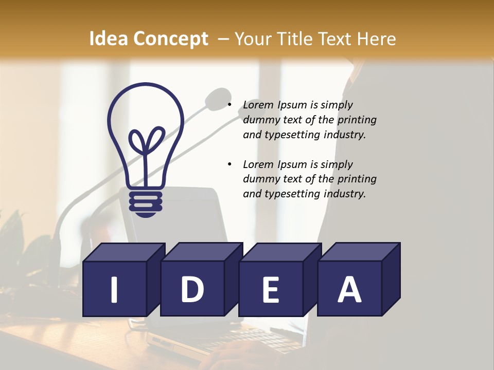 A Man Standing At A Podium With A Laptop In Front Of Him PowerPoint Template