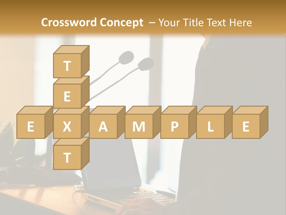 A Man Standing At A Podium With A Laptop In Front Of Him PowerPoint Template