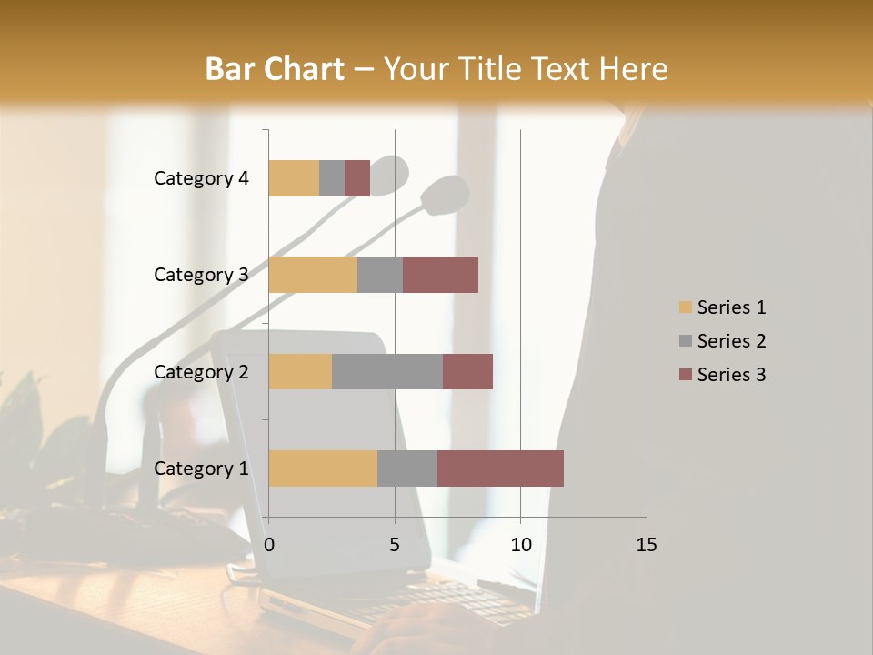 A Man Standing At A Podium With A Laptop In Front Of Him PowerPoint Template