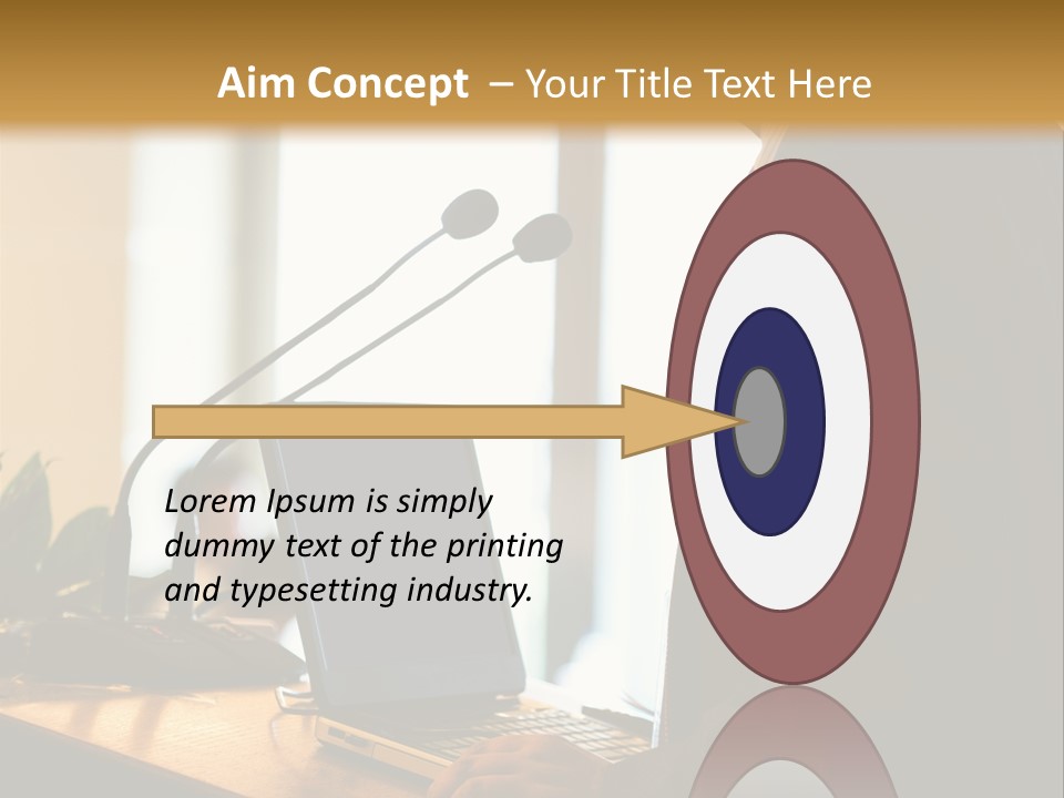 A Man Standing At A Podium With A Laptop In Front Of Him PowerPoint Template