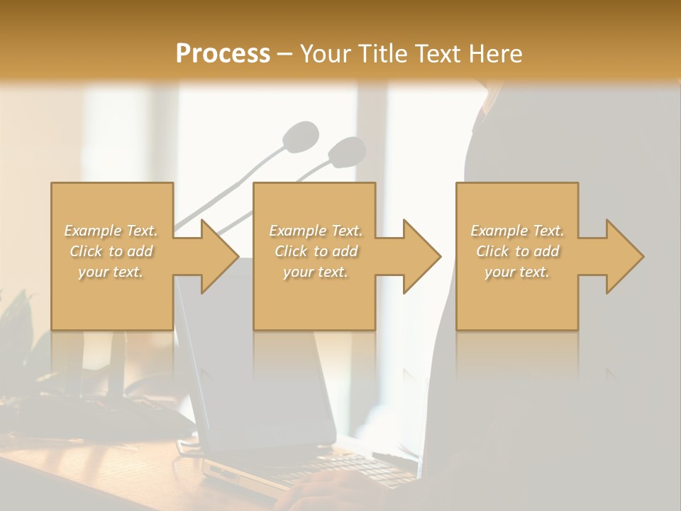 A Man Standing At A Podium With A Laptop In Front Of Him PowerPoint Template