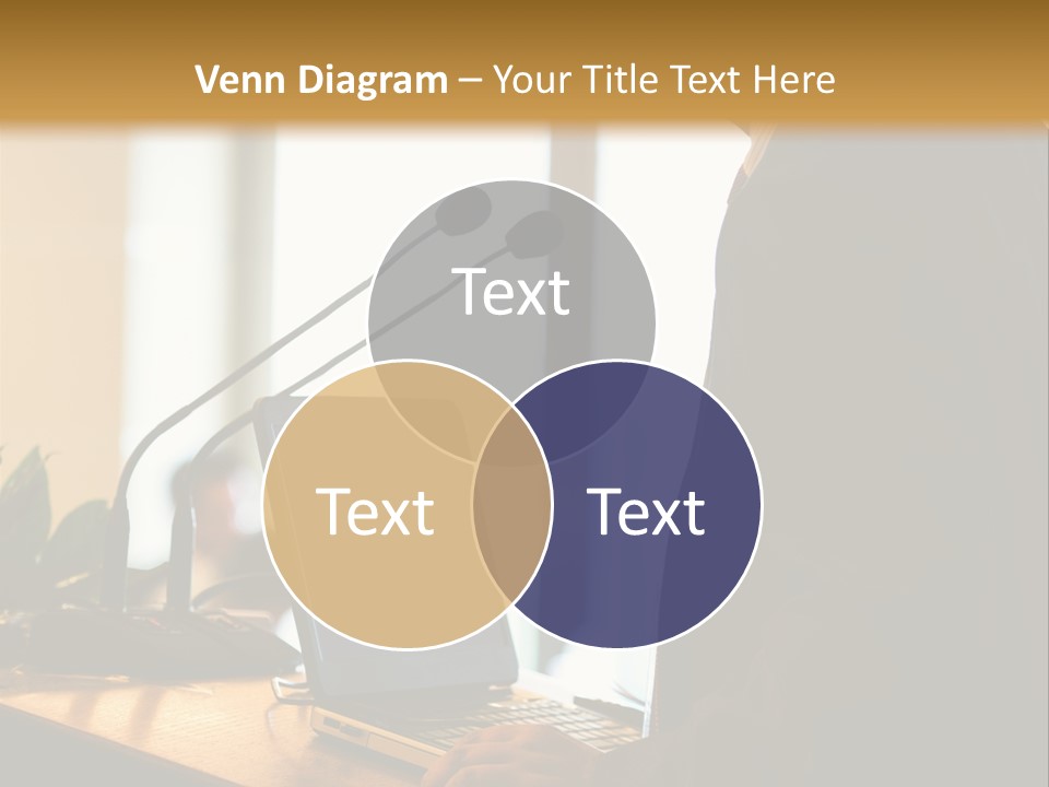 A Man Standing At A Podium With A Laptop In Front Of Him PowerPoint Template
