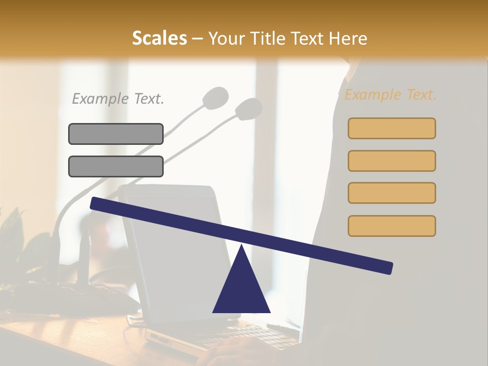 A Man Standing At A Podium With A Laptop In Front Of Him PowerPoint Template