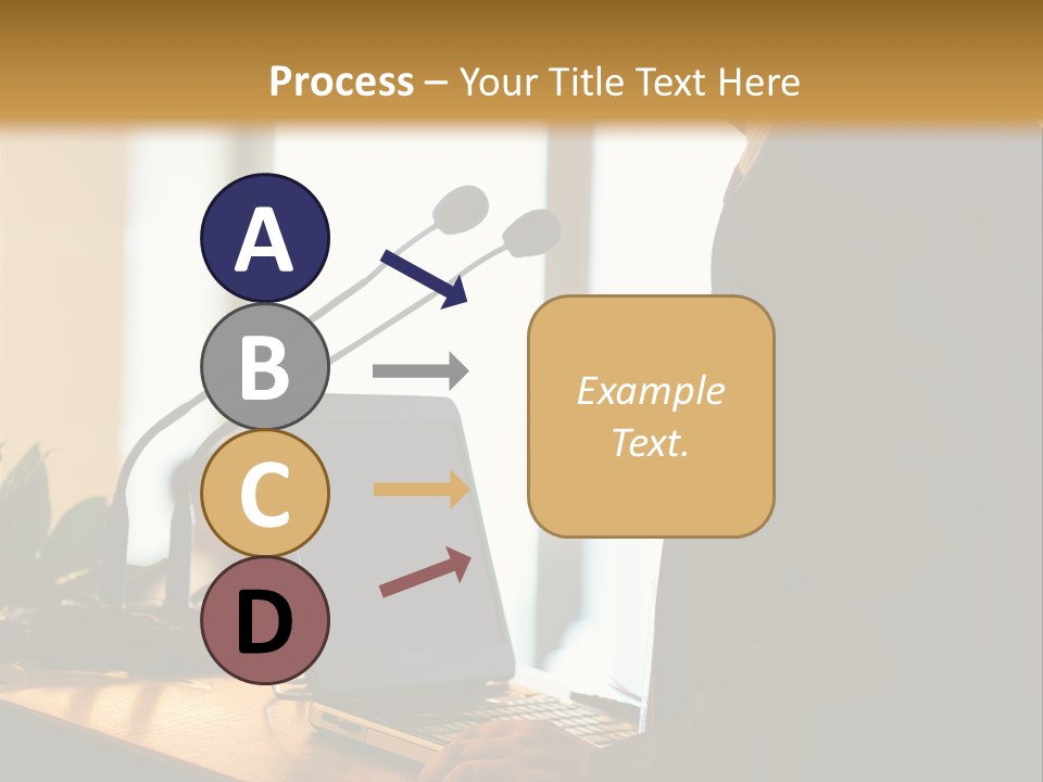 A Man Standing At A Podium With A Laptop In Front Of Him PowerPoint Template