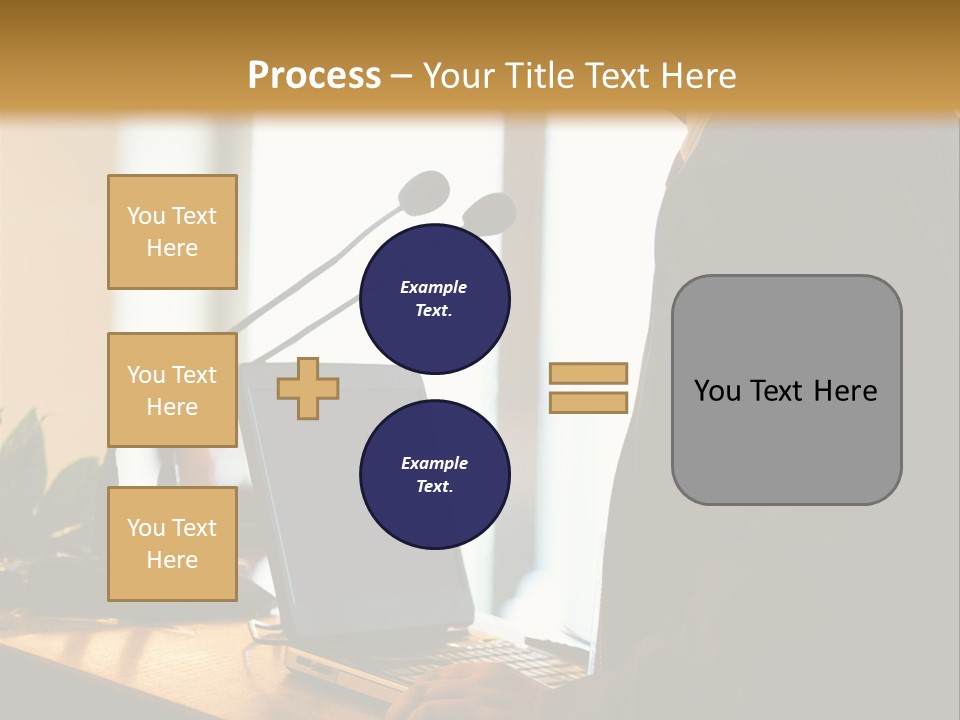 A Man Standing At A Podium With A Laptop In Front Of Him PowerPoint Template