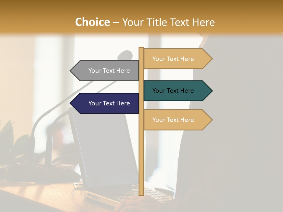 A Man Standing At A Podium With A Laptop In Front Of Him PowerPoint Template