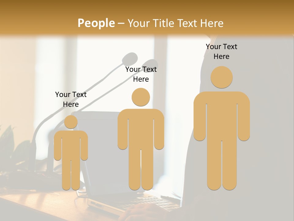 A Man Standing At A Podium With A Laptop In Front Of Him PowerPoint Template