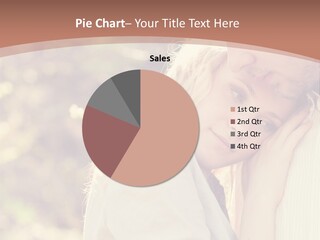 A Woman With Blond Hair Is Posing For A Picture PowerPoint Template