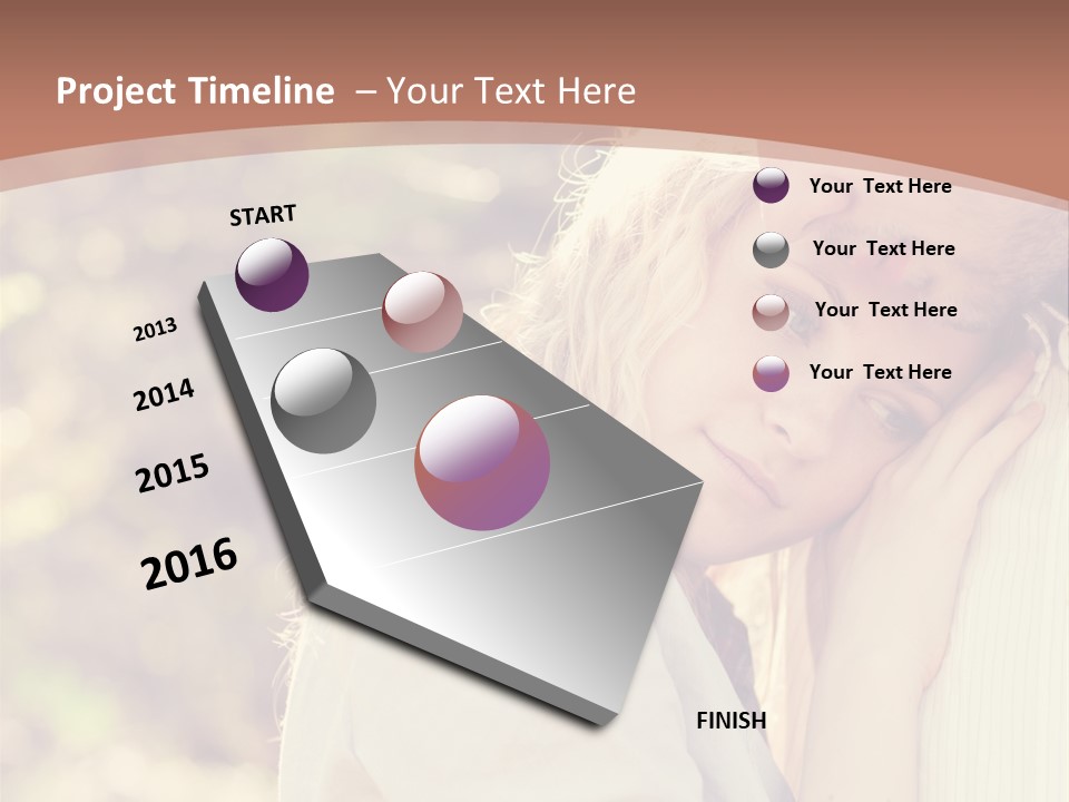 A Woman With Blond Hair Is Posing For A Picture PowerPoint Template