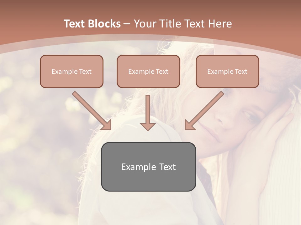 A Woman With Blond Hair Is Posing For A Picture PowerPoint Template