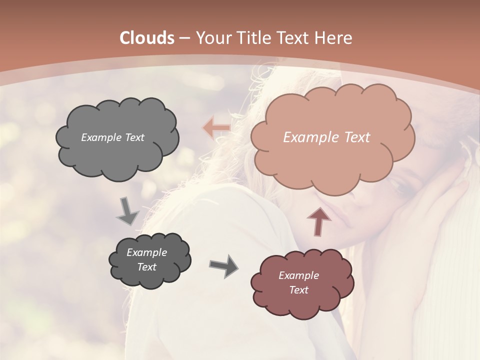 A Woman With Blond Hair Is Posing For A Picture PowerPoint Template