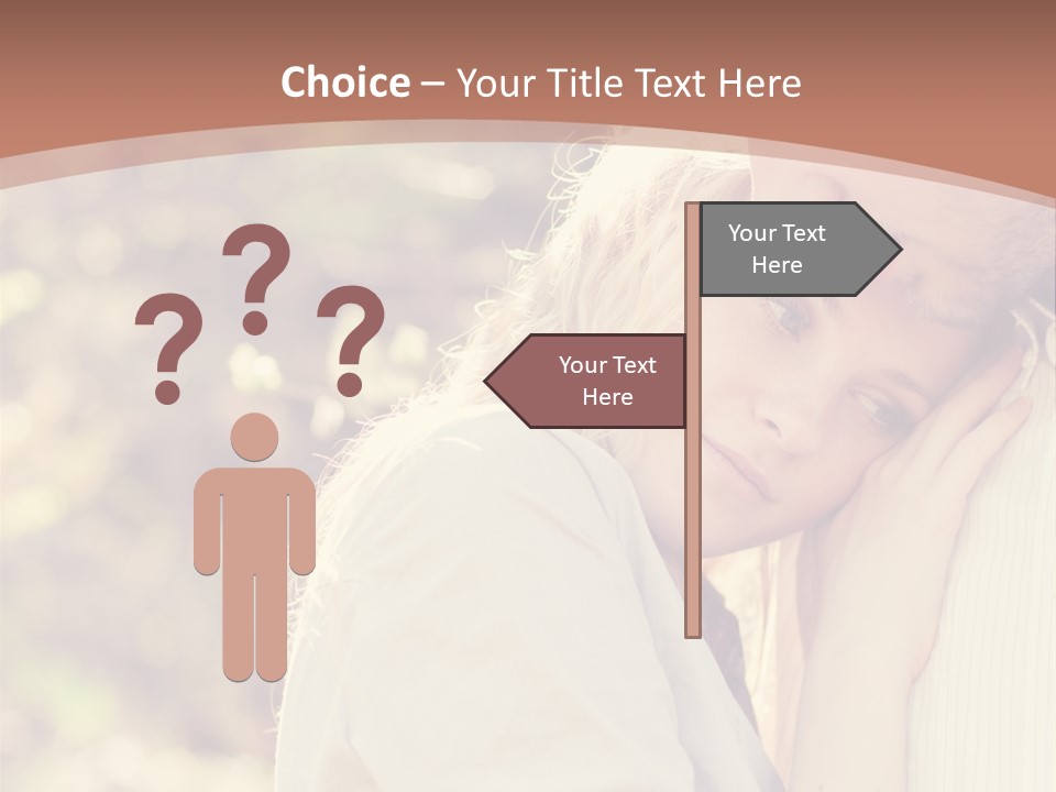 A Woman With Blond Hair Is Posing For A Picture PowerPoint Template