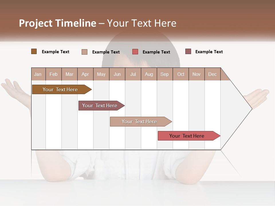 A Young Boy Sitting At A Table With His Hands Out PowerPoint Template