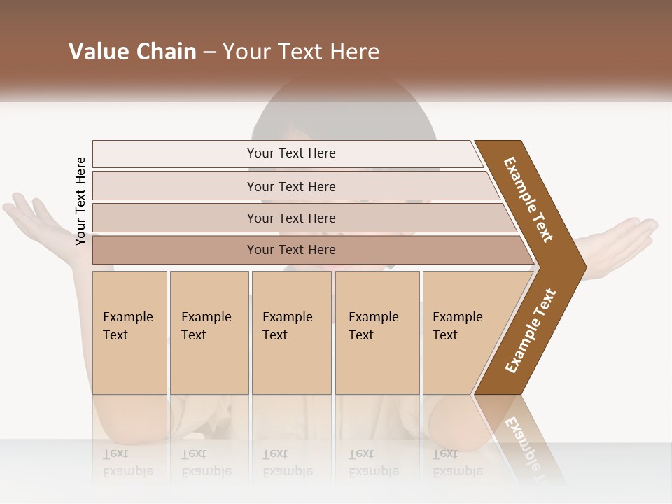A Young Boy Sitting At A Table With His Hands Out PowerPoint Template