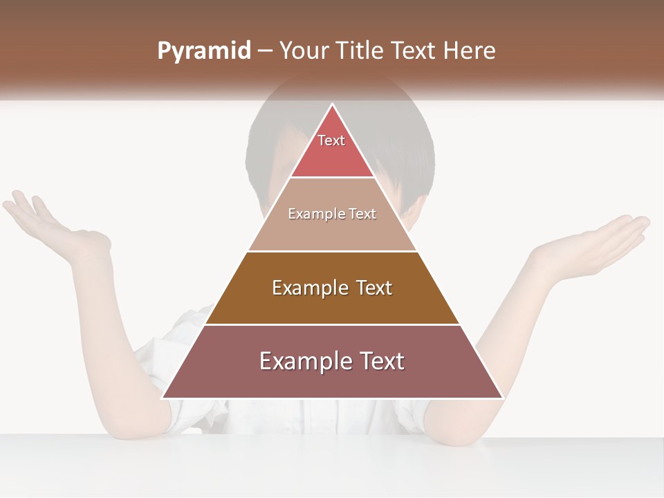 A Young Boy Sitting At A Table With His Hands Out PowerPoint Template