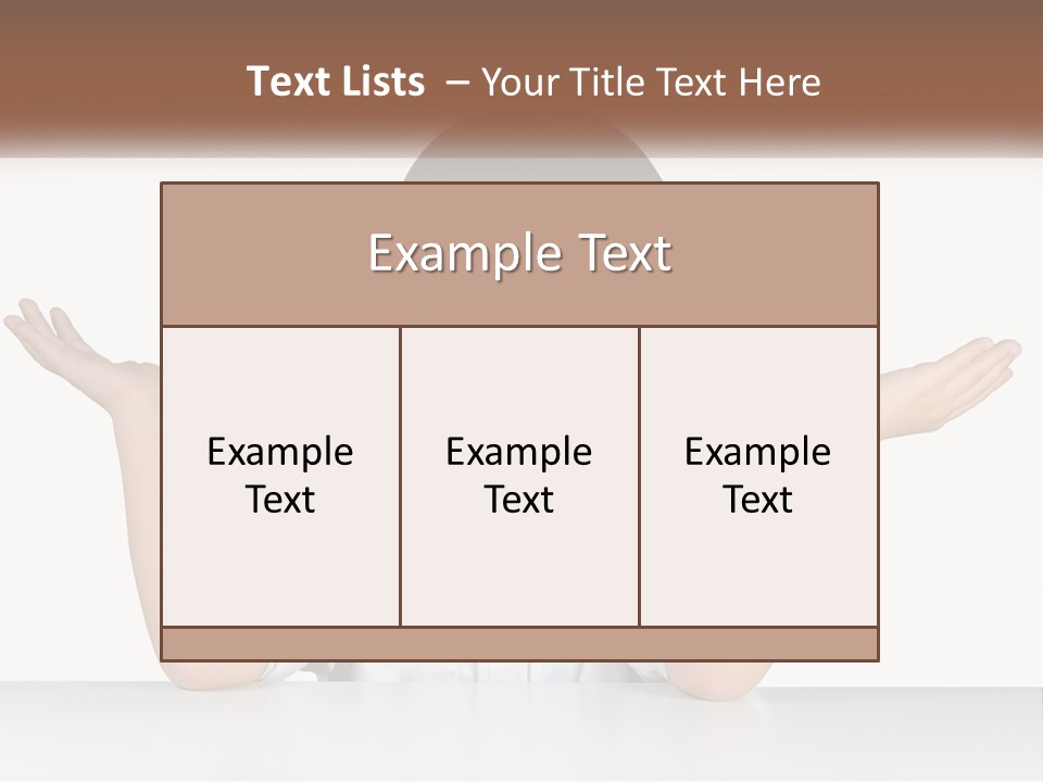 A Young Boy Sitting At A Table With His Hands Out PowerPoint Template