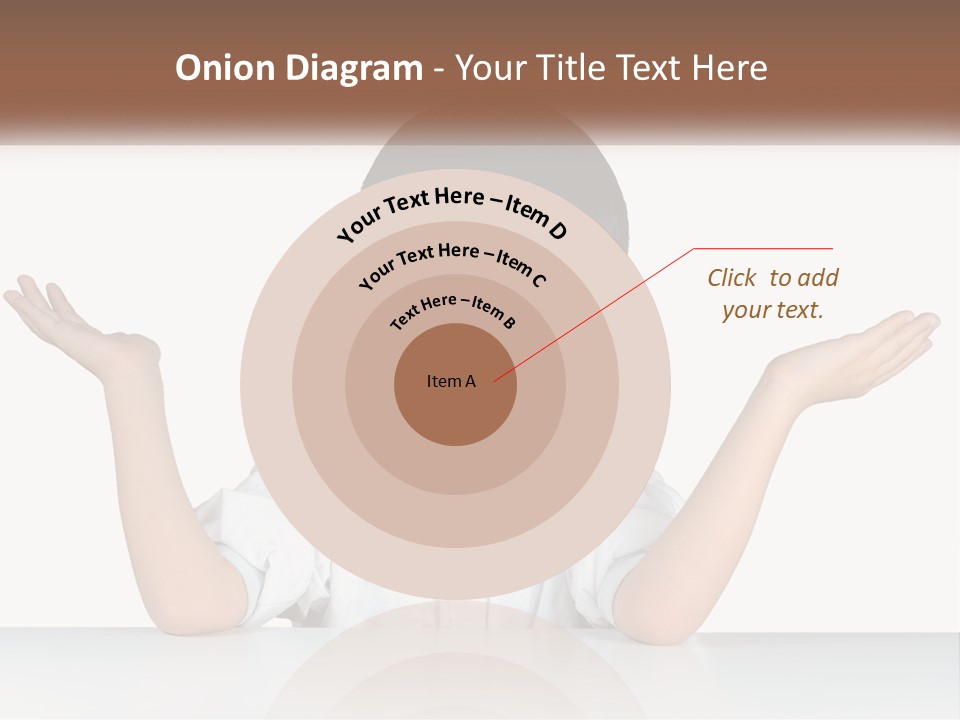 A Young Boy Sitting At A Table With His Hands Out PowerPoint Template