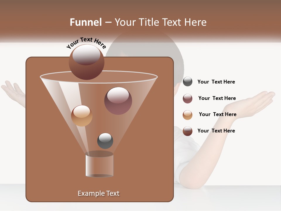 A Young Boy Sitting At A Table With His Hands Out PowerPoint Template