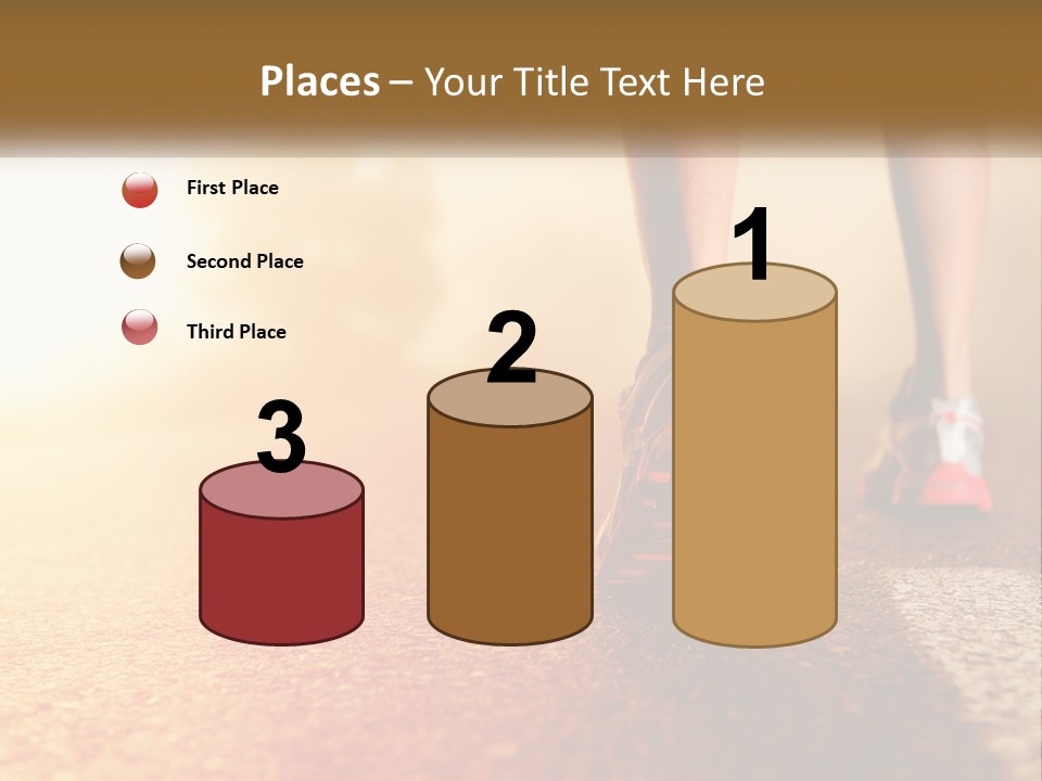 A Woman's Feet In Running Shoes On A Road PowerPoint Template