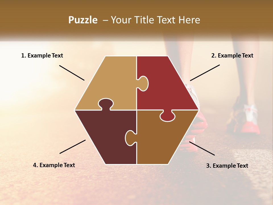 A Woman's Feet In Running Shoes On A Road PowerPoint Template