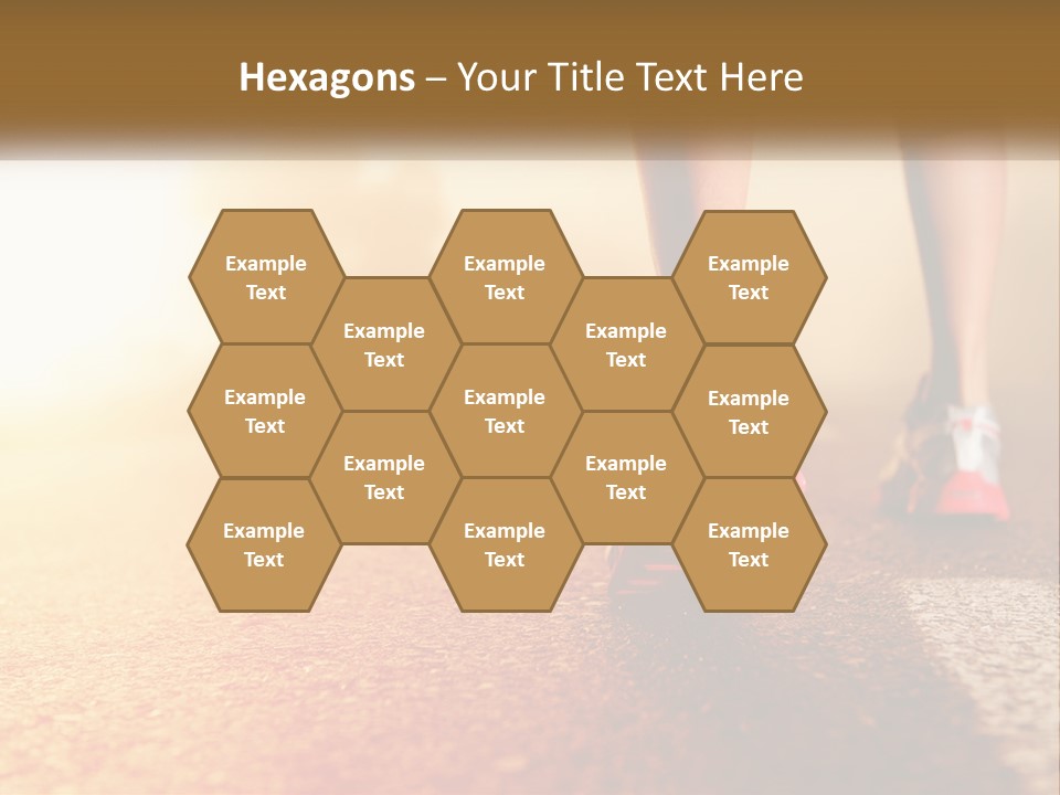 A Woman's Feet In Running Shoes On A Road PowerPoint Template