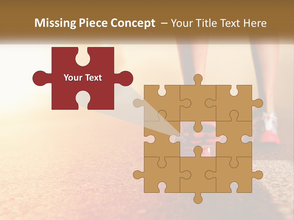 A Woman's Feet In Running Shoes On A Road PowerPoint Template